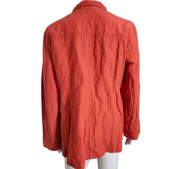 EILEEN FISHER CRINKLE REMOVABLE NO HOOD COTTON BLEND JACKET SIZE (PL) FLAW - Picture 7 of 9